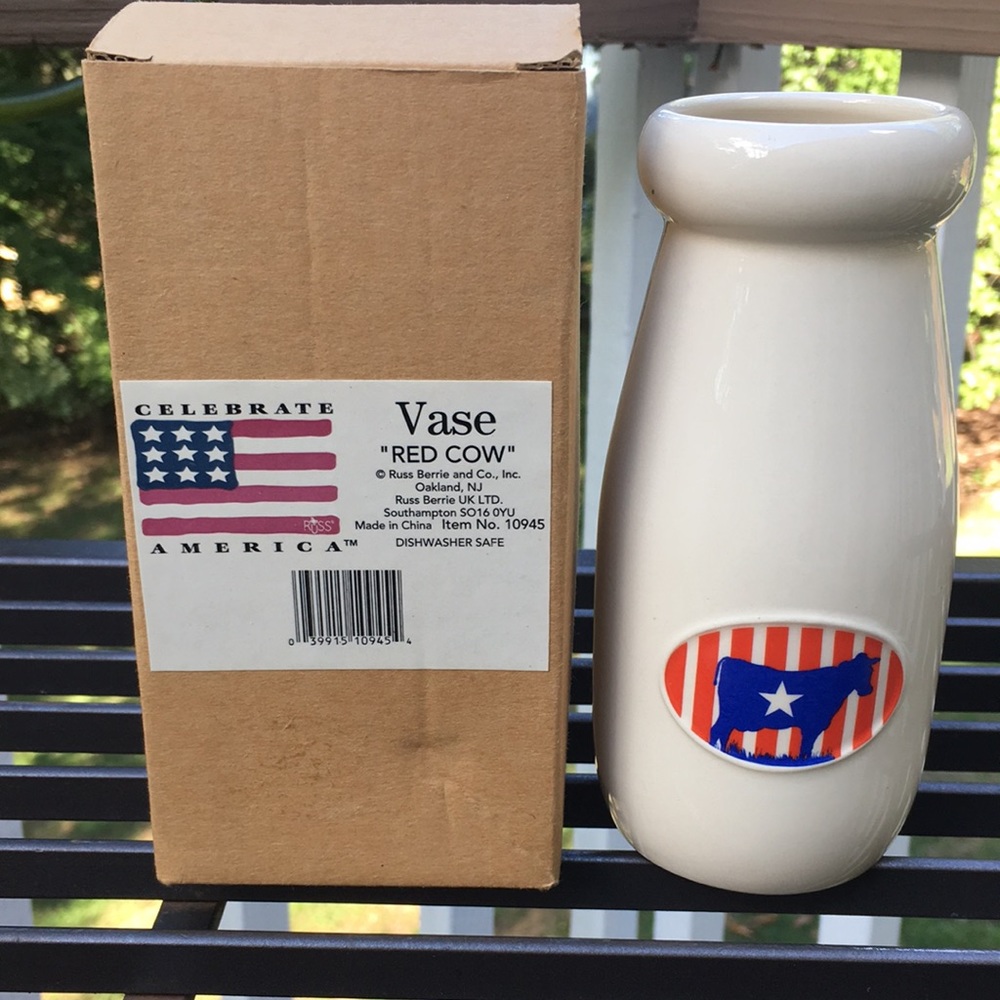 Red Cow vase